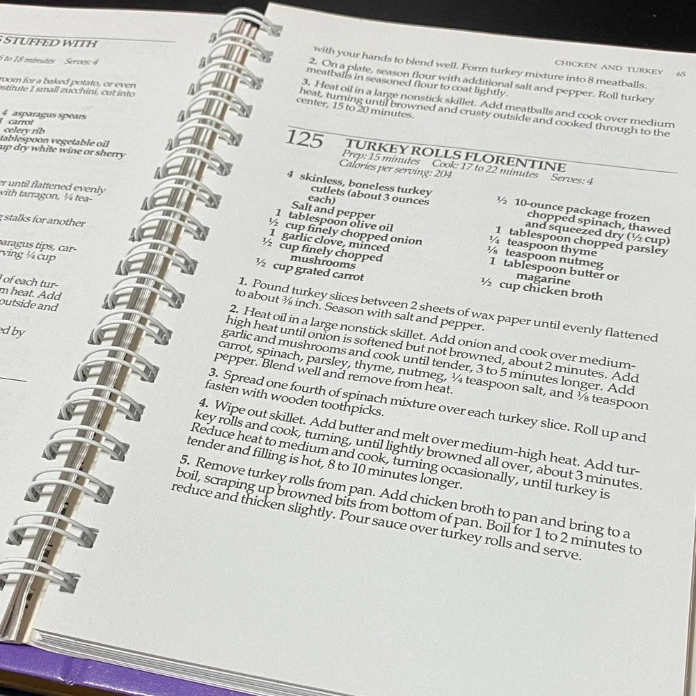 Low-Fat Ways to Bake and Low-calorie recipes spiral Cookbook set